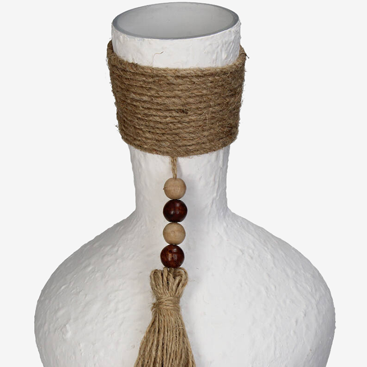 Vaas glas wit met touw thumbnail hover image