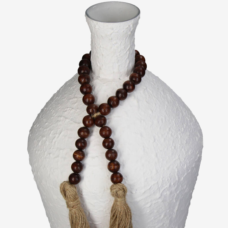 Vaas glas wit met ketting bruin thumbnail hover image