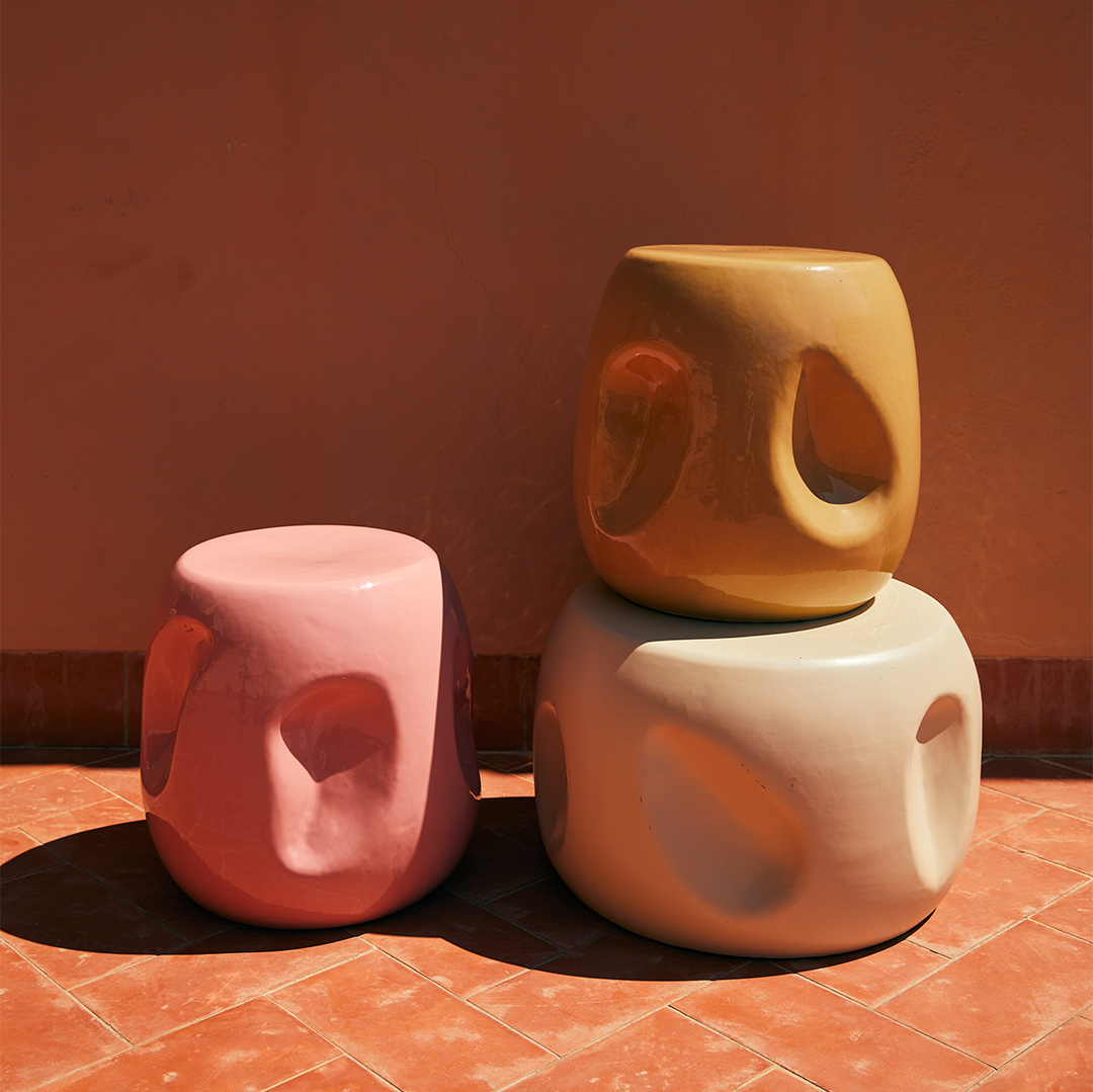 Currents ceramic side table sand thumbnail image