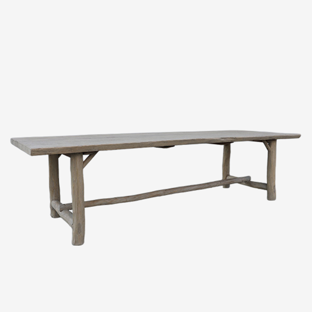 Unieke eettafel oud Elmwood 299 cm. thumbnail hover image